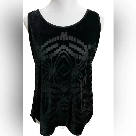 The Limited black sheer overlay cutout velvet tank -small - Picture 1 of 6